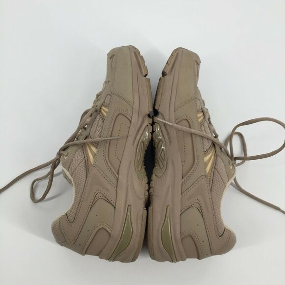 Vionic Walker Lace Up Orthopedic Sneakers 10.5 Light Cream Beige Leather Shoes - Picture 3 of 8